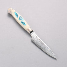  Kajin ZDP189 Damascus Migaki Finished Petty-Utility  95mm Corian with Turquoise Inlay Handle - Japanny - Best Japanese Knife