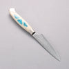 Kajin ZDP189 Damascus Migaki Finished Petty-Utility  95mm Corian with Turquoise Inlay Handle - Japanny - Best Japanese Knife