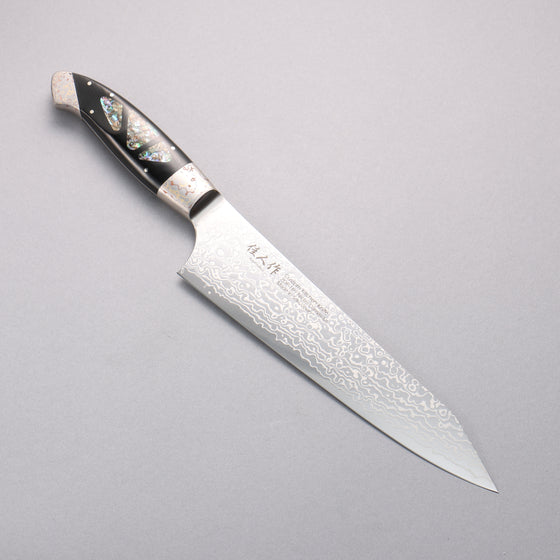 Kajin ZDP189 Damascus Migaki Finished Kiritsuke Gyuto  210mm Abalone Inlay Handle - Japanny - Best Japanese Knife