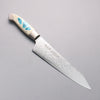 Kajin ZDP189 Damascus Migaki Finished Kiritsuke Gyuto  210mm Corian with Turquoise Inlay Handle - Japanny - Best Japanese Knife