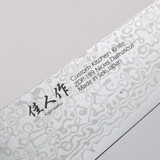 Kajin ZDP189 Damascus Migaki Finished Gyuto  210mm Abalone Inlay Handle - Japanny - Best Japanese Knife