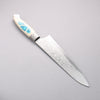 Kajin ZDP189 Damascus Migaki Finished Gyuto  210mm Corian with Turquoise Inlay Handle - Japanny - Best Japanese Knife