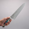 Kajin ZDP189 Damascus Migaki Finished Gyuto  210mm Corian with Turquoise Inlay Handle - Japanny - Best Japanese Knife