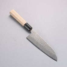  Oul Blue Super Hammered Santoku  165mm Magnolia Handle - Japanny - Best Japanese Knife