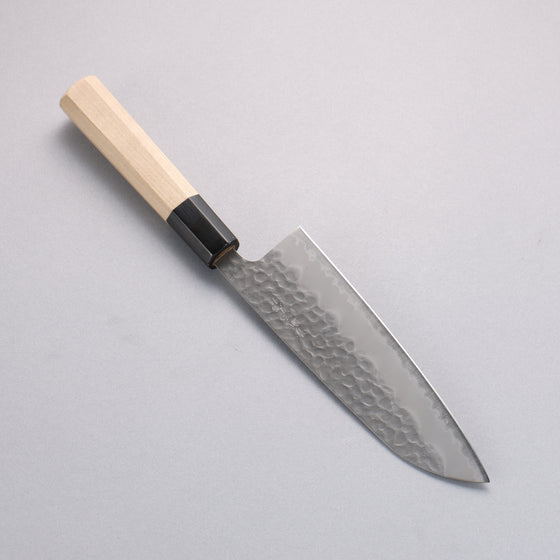 Oul Blue Super Hammered Santoku  165mm Magnolia Handle - Japanny - Best Japanese Knife