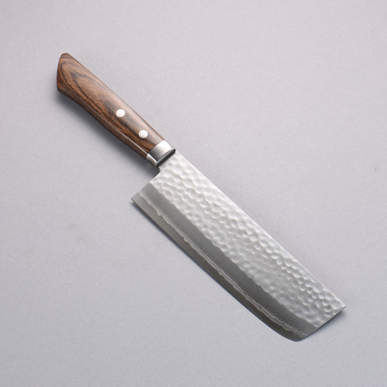 Kunihira Sairyu VG10 Damascus Nakiri  165mm Scotch Pakka wood Handle - Japanny - Best Japanese Knife