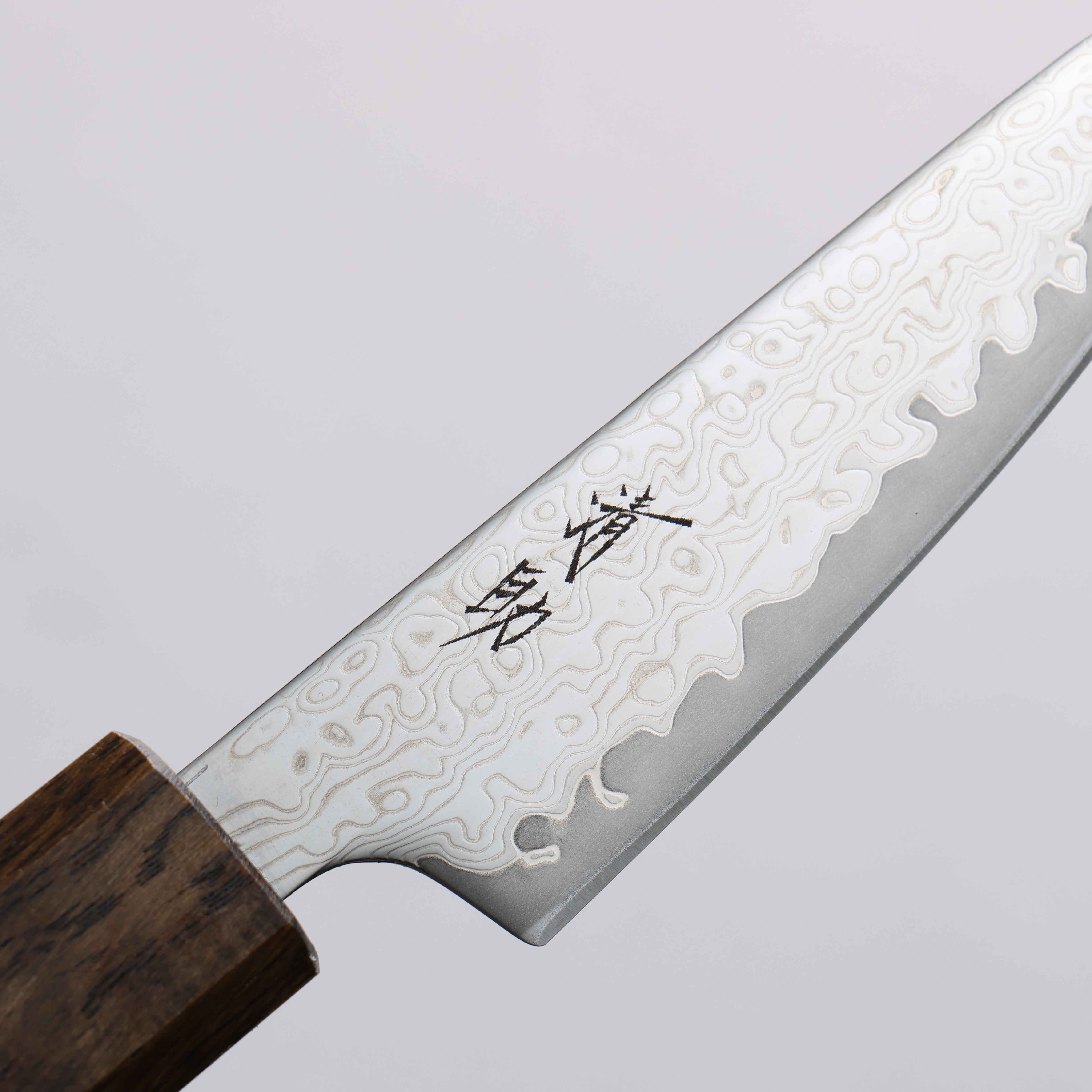 Seisuke VG10 Mirrored Finish Damascus Paring  80mm Oak Handle - Japanny - Best Japanese Knife