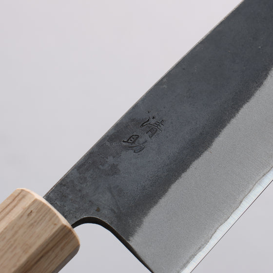 Seisuke Blue Steel No.2 Black Finished Santoku  170mm Purpleheart (Ferrule: Oak) Handle - Japanny - Best Japanese Knife