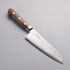 Seisuke VG10 Hammered Santoku  165mm Brown Pakka wood Handle - Japanny - Best Japanese Knife