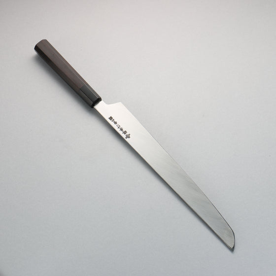 Sakai Takayuki Genbu Blue Steel No.2 Mirrored Finish Sakimaru Yanagiba 300mm Ebony Wood Handle - Japanny - Best Japanese Knife