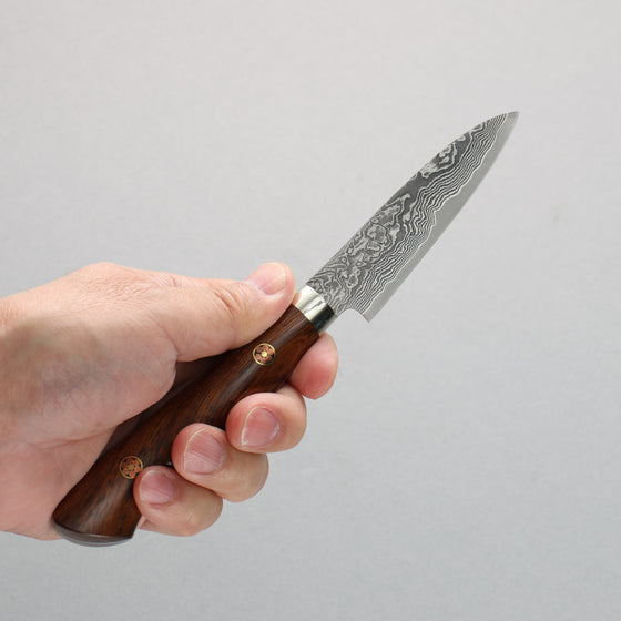 Shigeki Tanaka (No engraving) SG2 Damascus Paring  95mm Ironwood Handle - Japanny - Best Japanese Knife