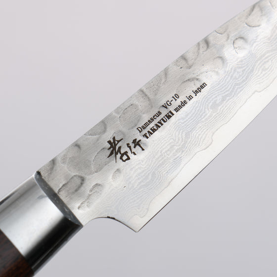 Sakai Takayuki VG10 33 Layer Damascus Petty-Utility  80mm Desert Ironwood(Sugihara model) Handle - Japanny - Best Japanese Knife