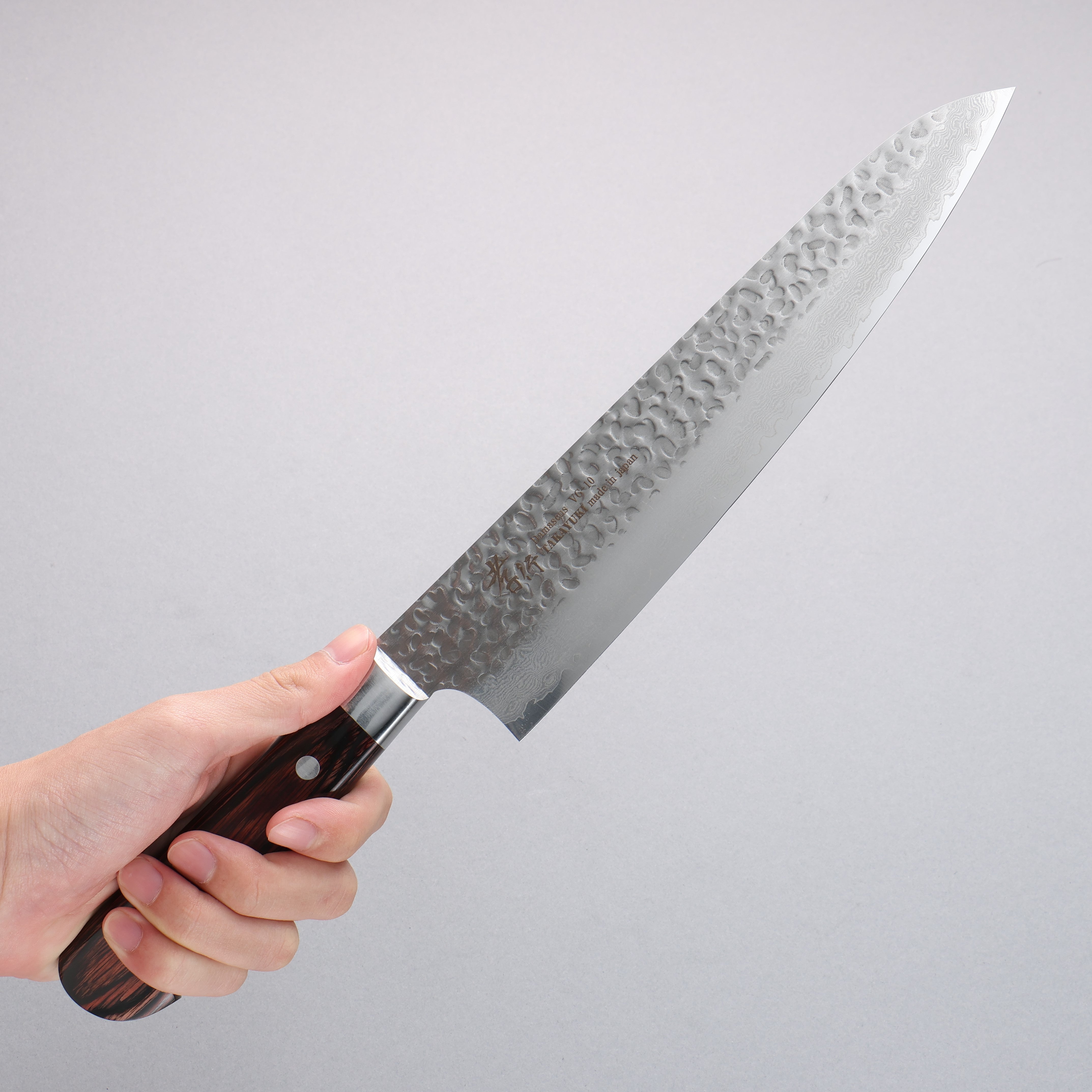 Sakai Takayuki VG10 33 Layer Damascus Gyuto 240mm Mahogany Pakka wood Handle - Japanny - Best Japanese Knife