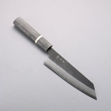  Yoshimi Kato Blue Super Black Finished Bunka  170mm Gray Stablilized Wood (White Ring) Handle - Japanny - Best Japanese Knife