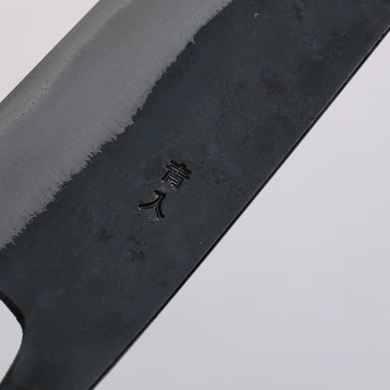 Oul Blue Steel No.2 Black Finished Bunka  170mm Oak Handle - Japanny - Best Japanese Knife