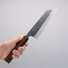 Oul Blue Steel No.2 Black Finished Bunka  170mm Oak Handle - Japanny - Best Japanese Knife