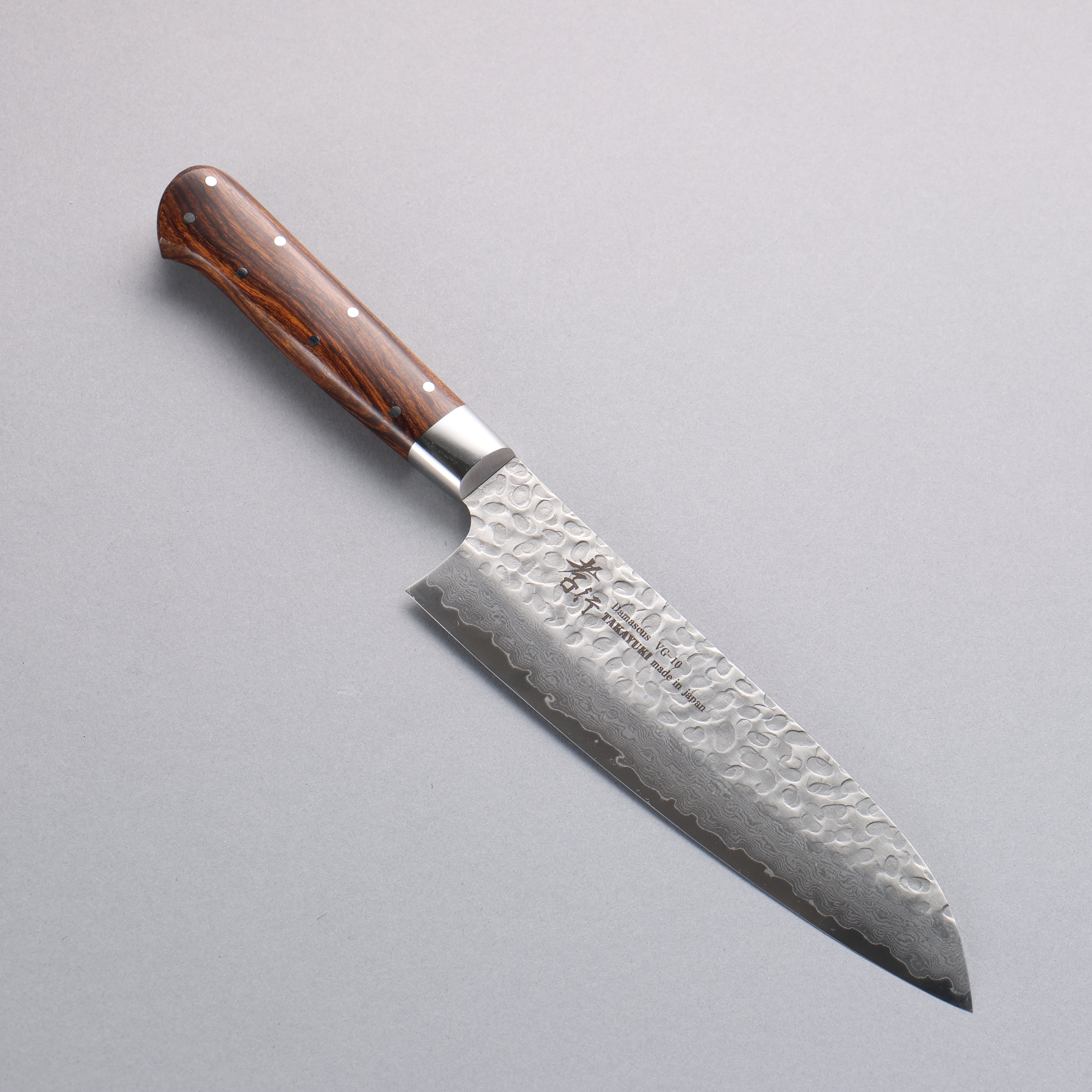 Sakai Takayuki VG10 33 Layer Damascus Santoku 180mm Desert Ironwood(Sugihara model) Handle - Japanny - Best Japanese Knife