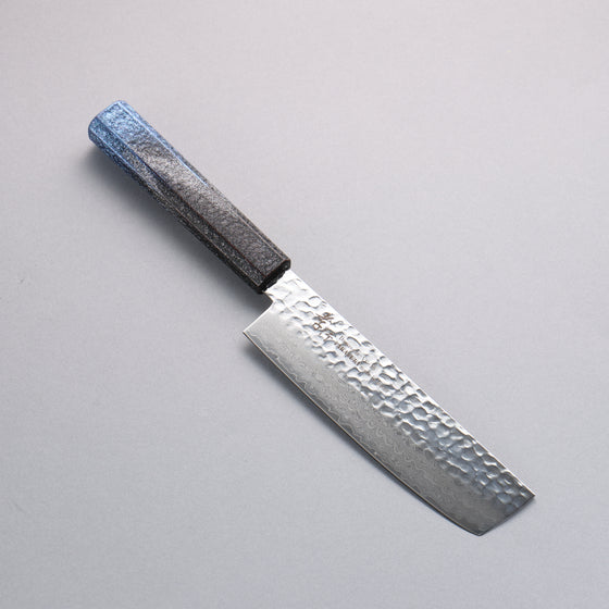 Sakai Takayuki Rinnou VG10 33 Layer Damascus Nakiri 160mm Blue Lacquered Handle