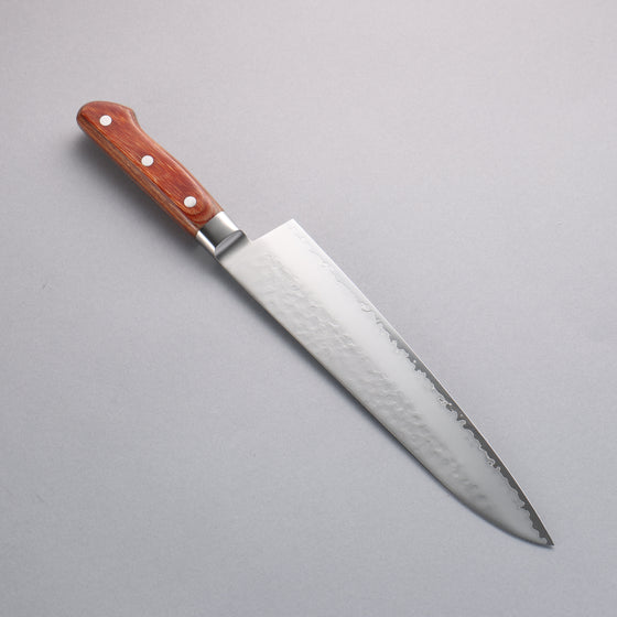 Sakai Takayuki VG5 Hammered Gyuto 240mm Brown Pakka wood Handle - Japanny - Best Japanese Knife