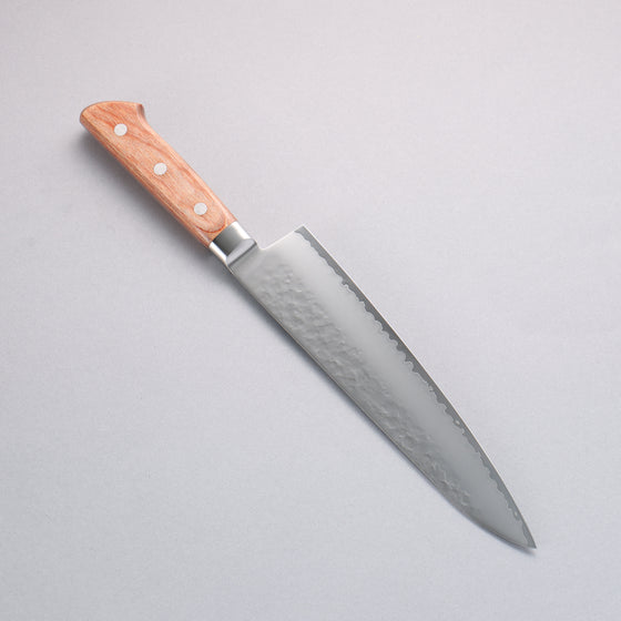 Sakai Takayuki VG5 Hammered Gyuto 210mm Brown Pakka wood Handle - Japanny - Best Japanese Knife