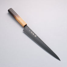  Sakai Takayuki Kurokage VG10 Hammered Teflon Coating Sujihiki 240mm Burnt Oak Handle - Japanny - Best Japanese Knife