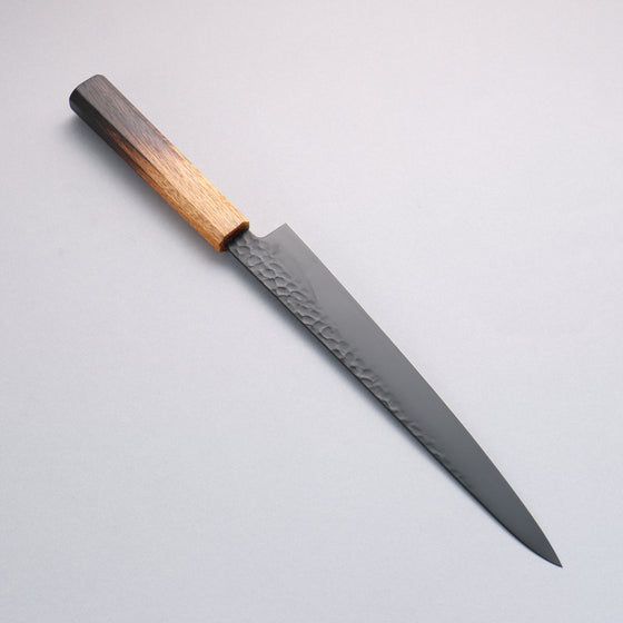 Sakai Takayuki Kurokage VG10 Hammered Teflon Coating Sujihiki 240mm Burnt Oak Handle - Japanny - Best Japanese Knife