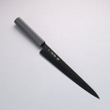  Sakai Takayuki Kurokage VG10 Hammered Teflon Coating Sujihiki 240mm Black Lacquered Handle - Japanny - Best Japanese Knife