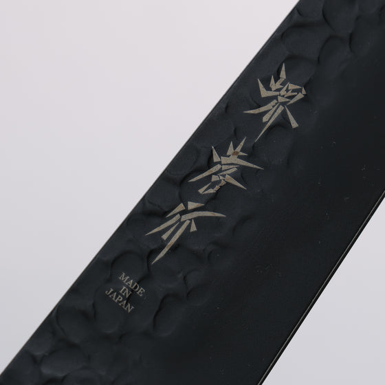 Sakai Takayuki Kurokage VG10 Hammered Teflon Coating Sujihiki 240mm Black Lacquered Handle - Japanny - Best Japanese Knife