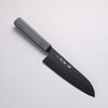 Sakai Takayuki Kurokage VG10 Hammered Teflon Coating Santoku 170mm Black Lacquered Handle - Japanny - Best Japanese Knife