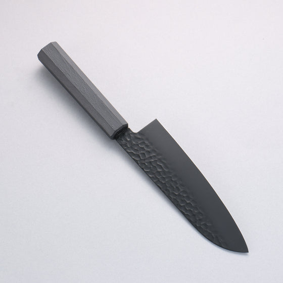 Sakai Takayuki Kurokage VG10 Hammered Teflon Coating Santoku 170mm Black Lacquered Handle - Japanny - Best Japanese Knife