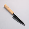 Nakaniida White Steel No.2 Black Finished Kawamuki 120mm Oak Handle - Japanny - Best Japanese Knife