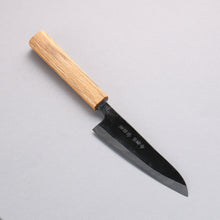  Nakaniida White Steel No.2 Black Finished Kawamuki 120mm Oak Handle - Japanny - Best Japanese Knife