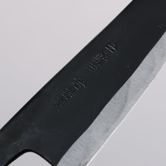 Nakaniida White Steel No.2 Black Finished Kawamuki 120mm Oak Handle - Japanny - Best Japanese Knife