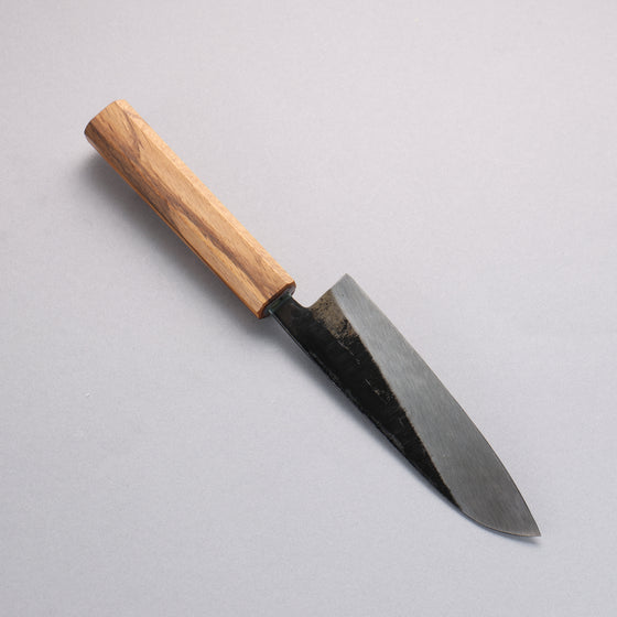 Nakaniida White Steel No.2 Black Finished Santoku 150mm Oak Handle - Japanny - Best Japanese Knife