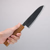 Nakaniida White Steel No.2 Black Finished Santoku 150mm Oak Handle - Japanny - Best Japanese Knife