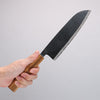 Nakaniida White Steel No.2 Black Finished Santoku 180mm Oak Handle - Japanny - Best Japanese Knife