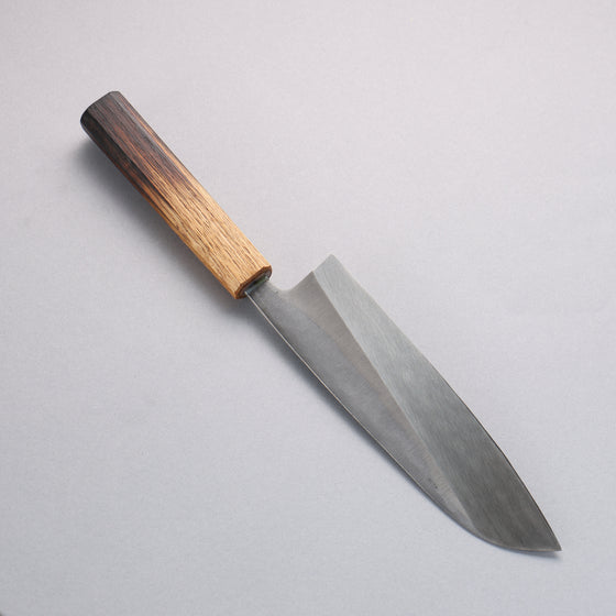 Nakaniida White Steel No.2 Migaki Finished Santoku 180mm Burnt Oak Handle - Japanny - Best Japanese Knife