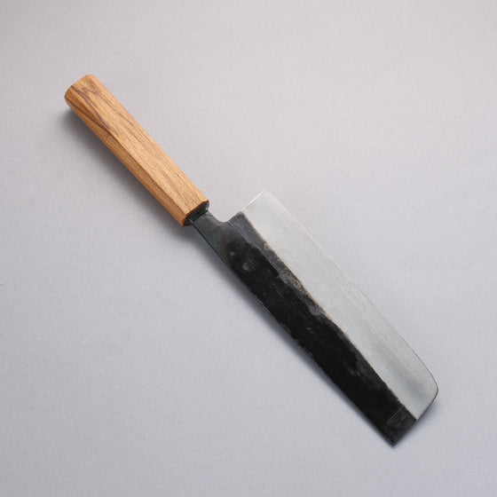 Nakaniida White Steel No.2 Black Finished Nakiri 180mm Oak Handle - Japanny - Best Japanese Knife