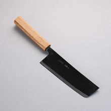  Nakaniida White Steel No.2 Black Finished Nakiri 165mm Oak Handle - Japanny - Best Japanese Knife