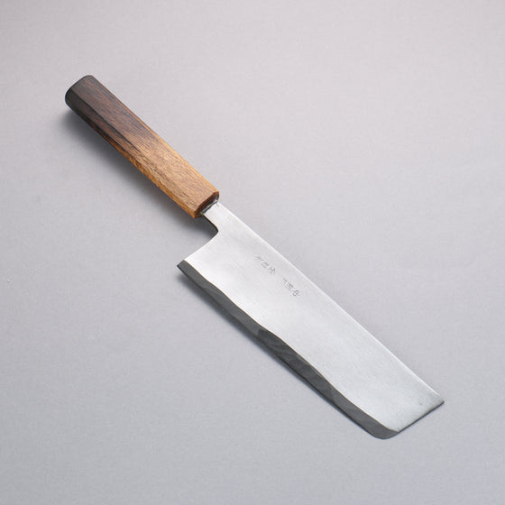 Nakaniida White Steel No.2 Migaki Finished Nakiri 180mm Burnt Oak Handle - Japanny - Best Japanese Knife