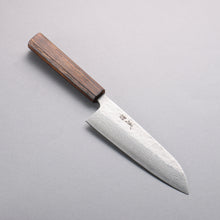  Seisuke Stainless Steel 440C Hammered Damascus Santoku 170mm Oak Handle - Japanny - Best Japanese Knife