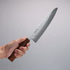 Seisuke Stainless Steel 440C Hammered Damascus Gyuto 210mm Oak Handle - Japanny - Best Japanese Knife