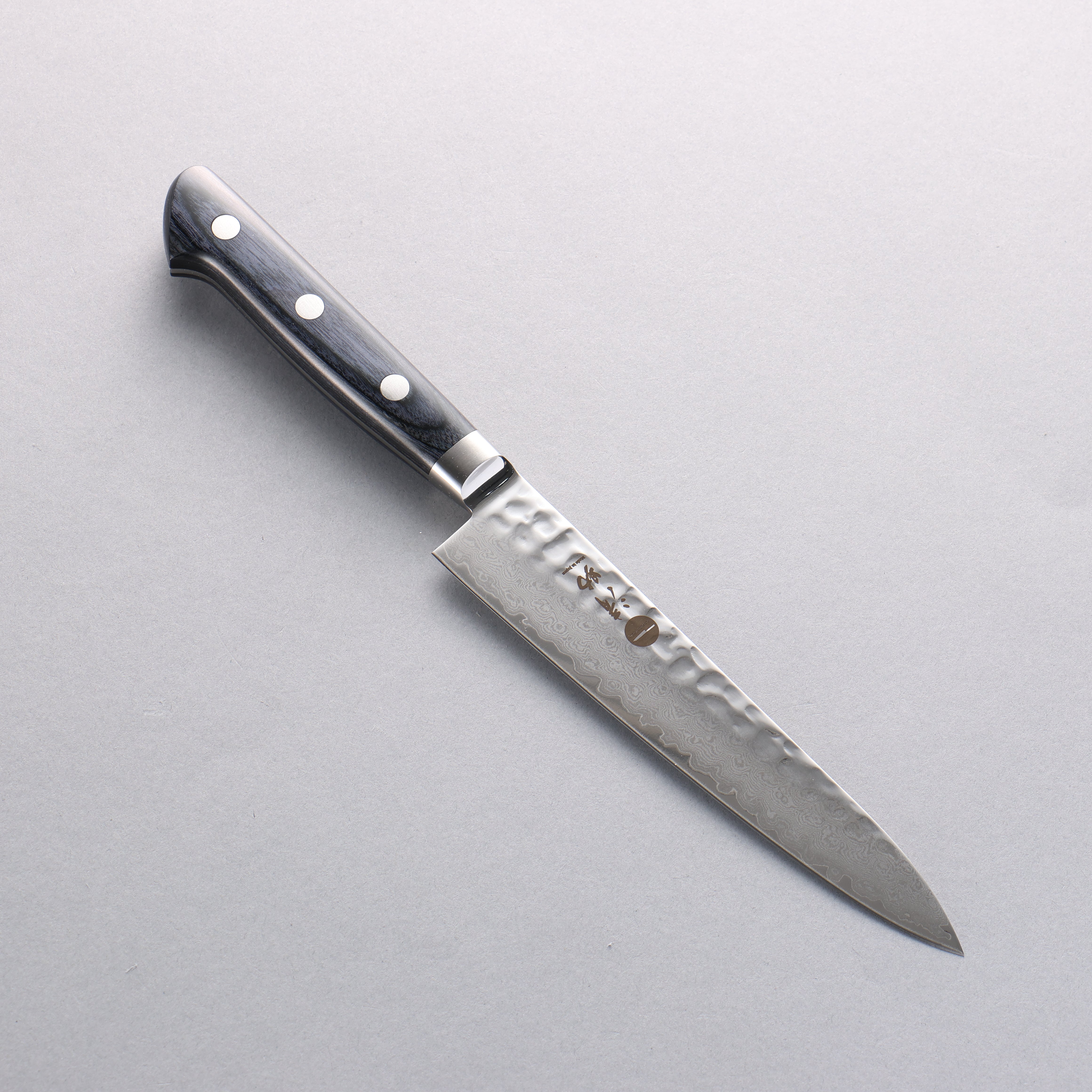 Seisuke VG10 33 Layer Hammered Petty-Utility 150mm Navy blue Pakka wood Handle - Japanny - Best Japanese Knife