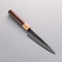  Seisuke Shitan Blue Super Hammered Kurouchi Petty-Utility 135mm Shitan Handle - Japanny - Best Japanese Knife