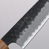 Seisuke Shitan Blue Super Hammered Kurouchi Petty-Utility 135mm Shitan Handle - Japanny - Best Japanese Knife