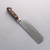 Seisuke Kagami2 AUS10 Mirrored Finish Damascus Nakiri 165mm Brown Pakka wood Handle - Japanny - Best Japanese Knife