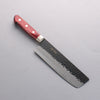 Seisuke Kurobeni Blue Super Hammered Kurouchi Nakiri 165mm Red Pakka wood Handle - Japanny - Best Japanese Knife