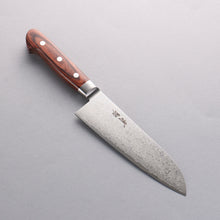  Seisuke Mokusei ZA-18 Mirrored Finish Damascus Santoku 170mm Brown Pakka wood Handle - Japanny - Best Japanese Knife