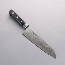  Seisuke Kagami2 AUS10 Mirrored Finish Damascus Santoku 180mm Black Pakka wood Handle - Japanny - Best Japanese Knife