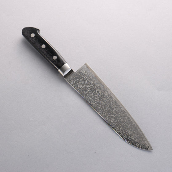 Seisuke Kagami2 AUS10 Mirrored Finish Damascus Santoku 180mm Black Pakka wood Handle - Japanny - Best Japanese Knife